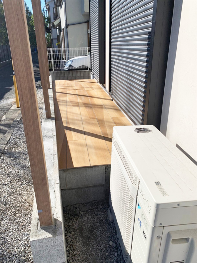 ウッド風の戸建ての屋外スペース｜横浜リノベーション